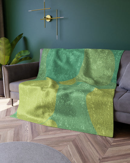 Pastel Green Patches 50" x 60" Crushed Velvet Blanket