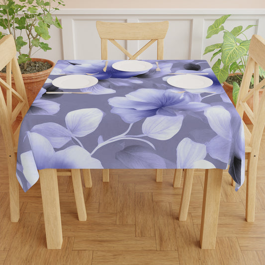 Indigo Blossom Floral Bunch Tablecloth, 55" x 55"