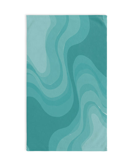 Tif Green Wavey Hand Towel, 16" x 28"