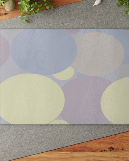 Pastel Soft Blue and Soft White Patches 11" x 15" Glass Cutting Board
