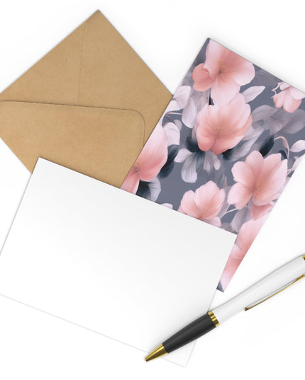 Peach and Blue Gray Floral Bunch Postcards (7 pcs)