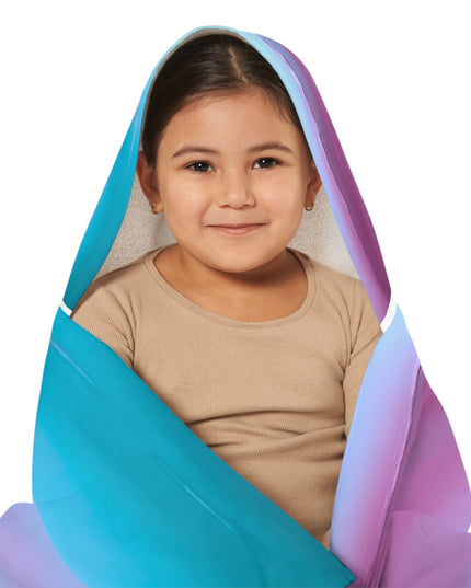 Dark Blue Green Sea Purple Fog Youth Hooded Towel, 24" x 48"