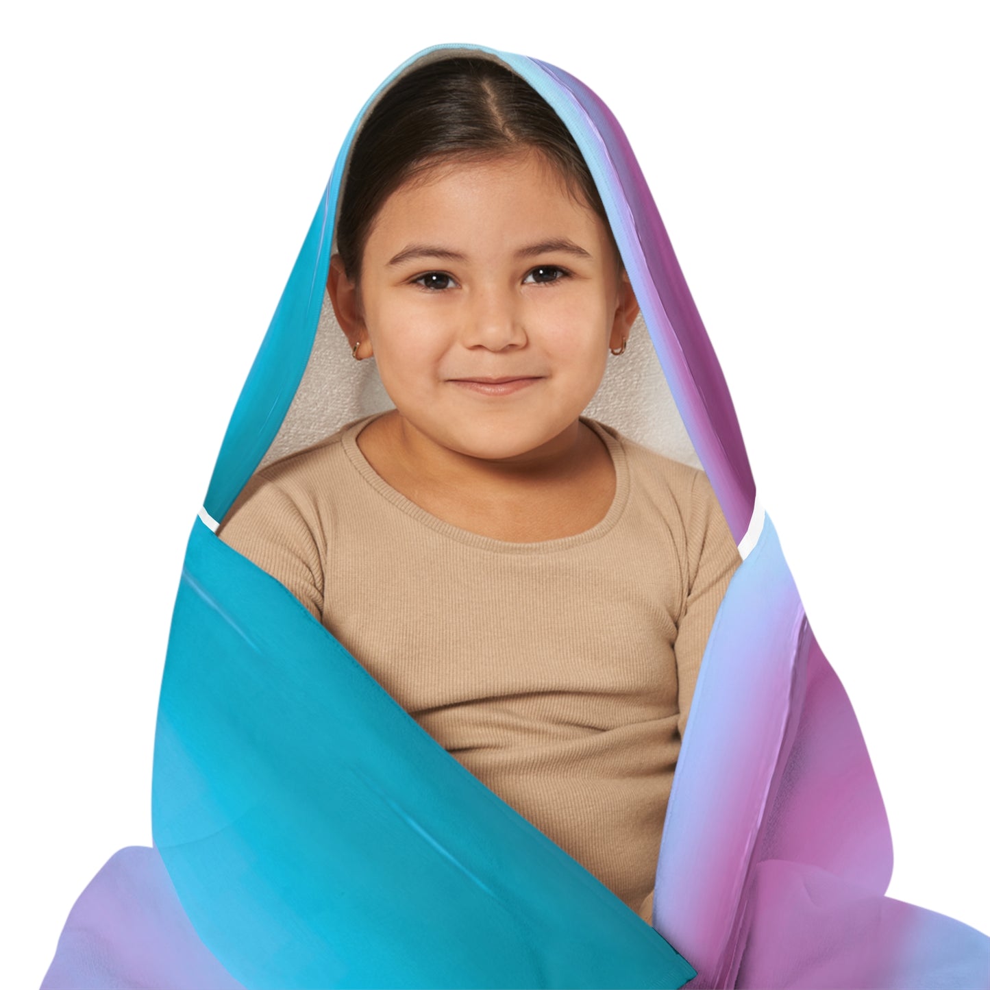 Dark Blue Green Sea Purple Fog Youth Hooded Towel, 24" x 48"