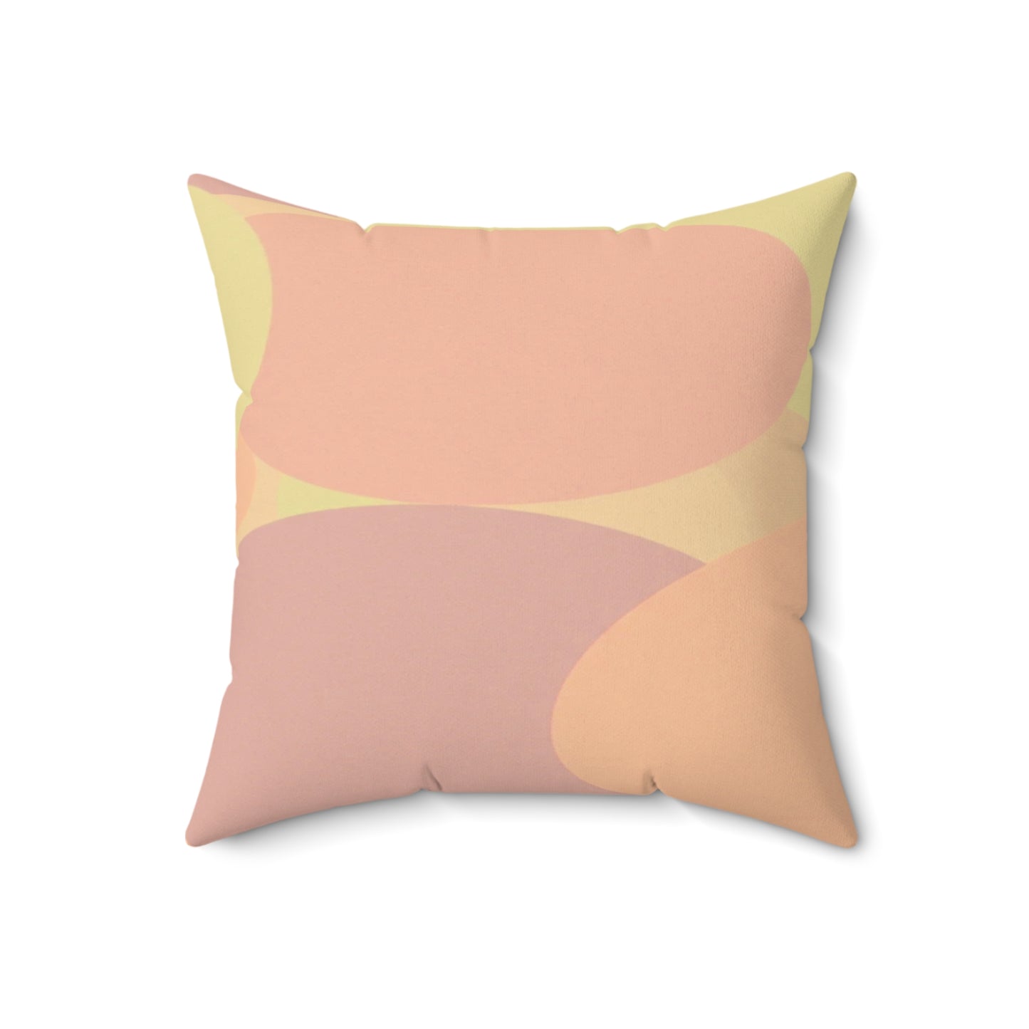 Pastel Hot Peach Patches 18" x 18" Faux Suede Square Pillow