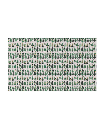 Mini Vintage Green Trees Outdoor Rug, 36" x 60"
