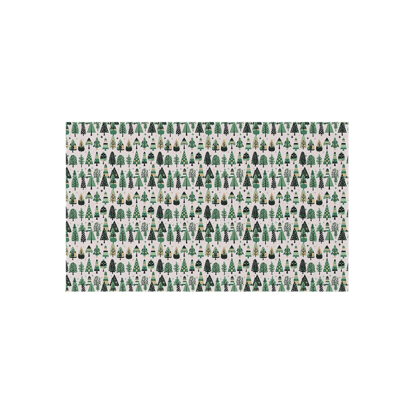 Mini Vintage Green Trees Outdoor Rug, 36" x 60"