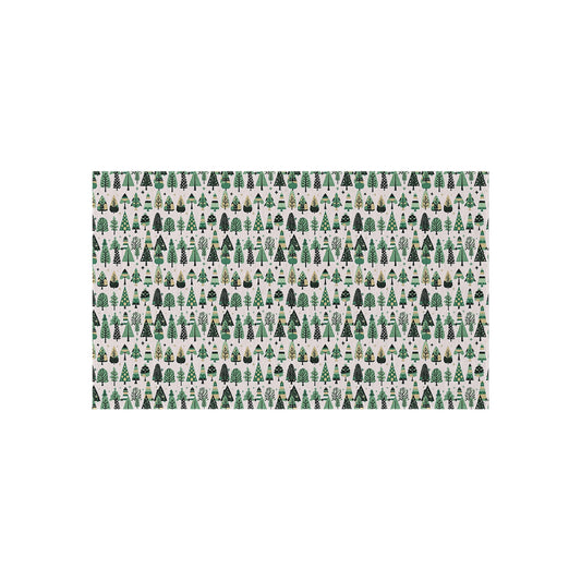 Mini Vintage Green Trees Outdoor Rug, 36" x 60"
