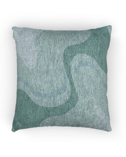 Tif Green Wavey Woven Pillow, 17" x 18"