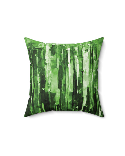 Striped Mint Pastel 14" x 14" Faux Suede Square Pillow