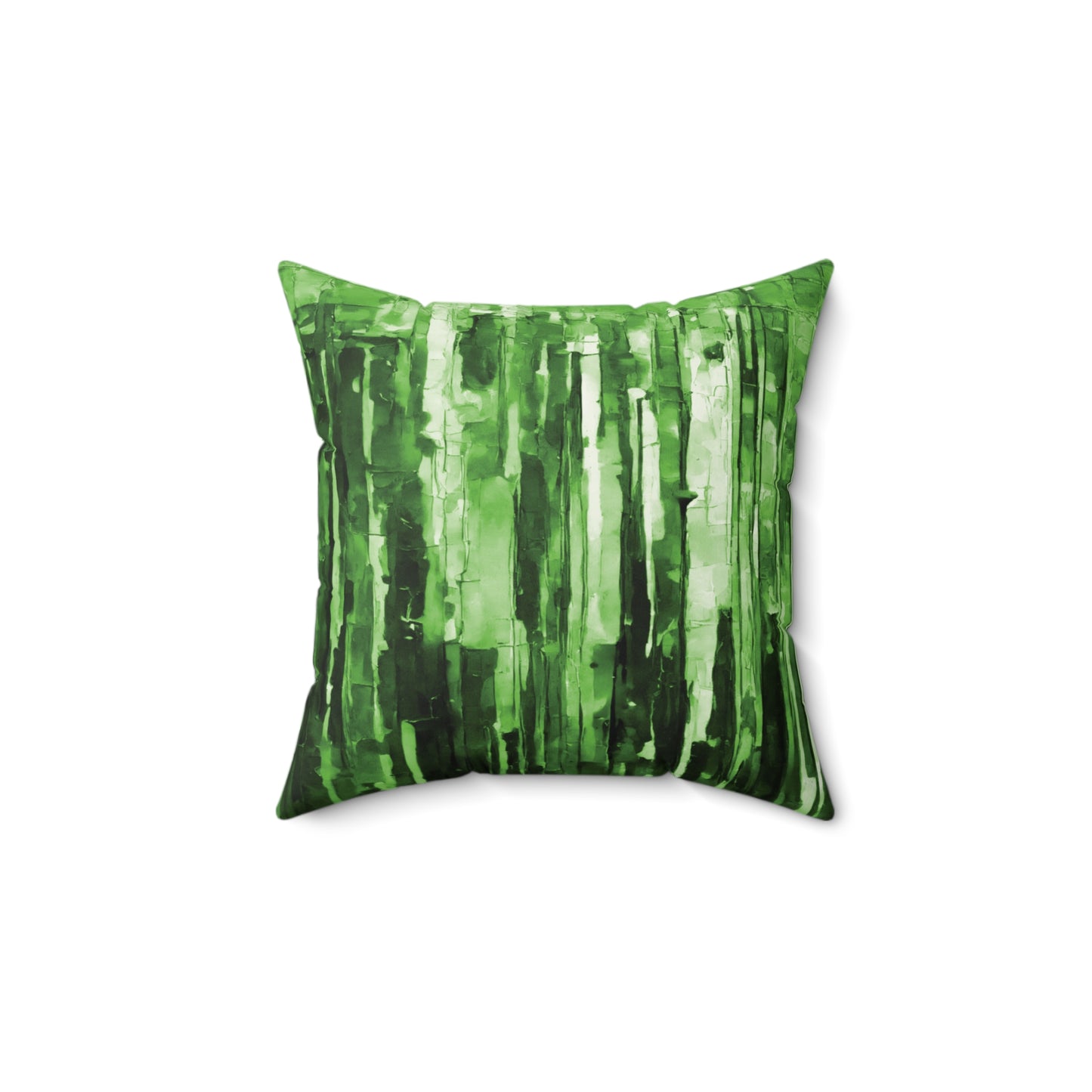 Striped Mint Pastel 14" x 14" Faux Suede Square Pillow