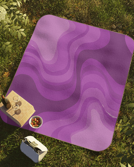 Wavey Purple Wavey 61" × 51" Picnic Blanket