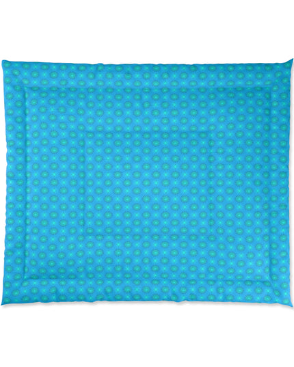 Blue Green Star-crossed Bodies Comforter, 104" × 88"