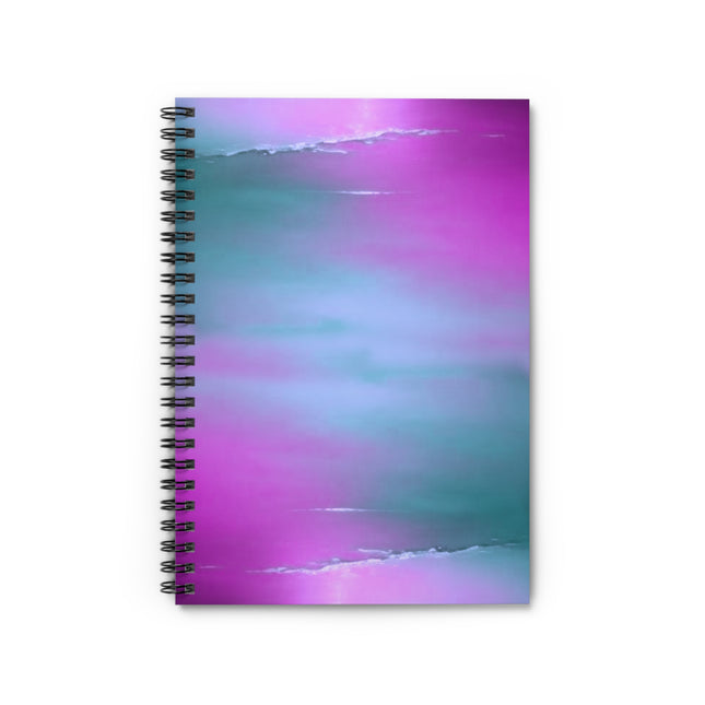 Dark Blue Green Sea Purple Fog Spiral Notebook - Ruled Line, 6" x 8", 118 pages