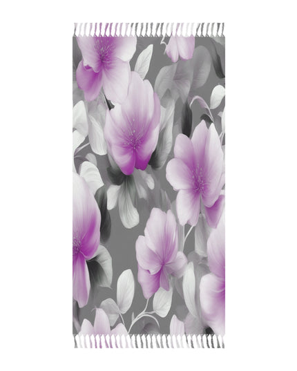 Purple Blossom Floral Bunch 38" × 81" Boho Beach Cloth