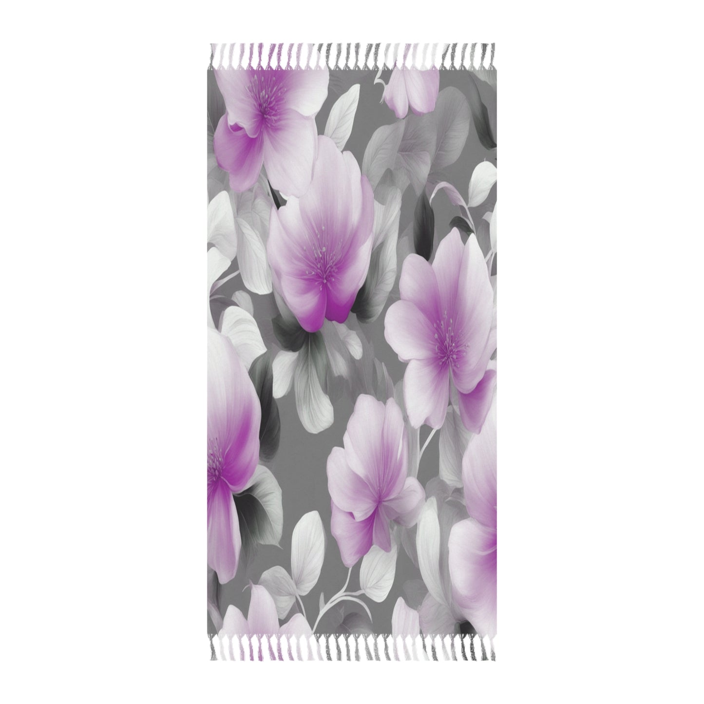 Purple Blossom Floral Bunch 38" × 81" Boho Beach Cloth