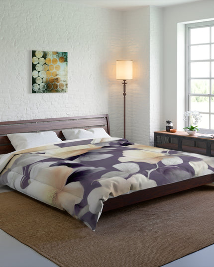 White Blush Floral Bunch Bunch Comforter, 104" × 88"