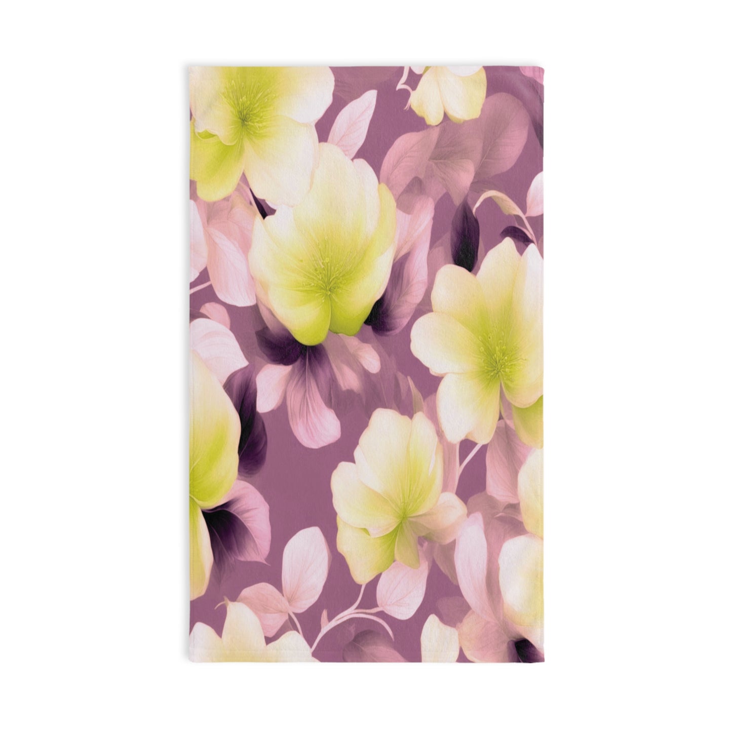 Lemon Blossom Floral Bunch Hand Towel, 16" x 28"