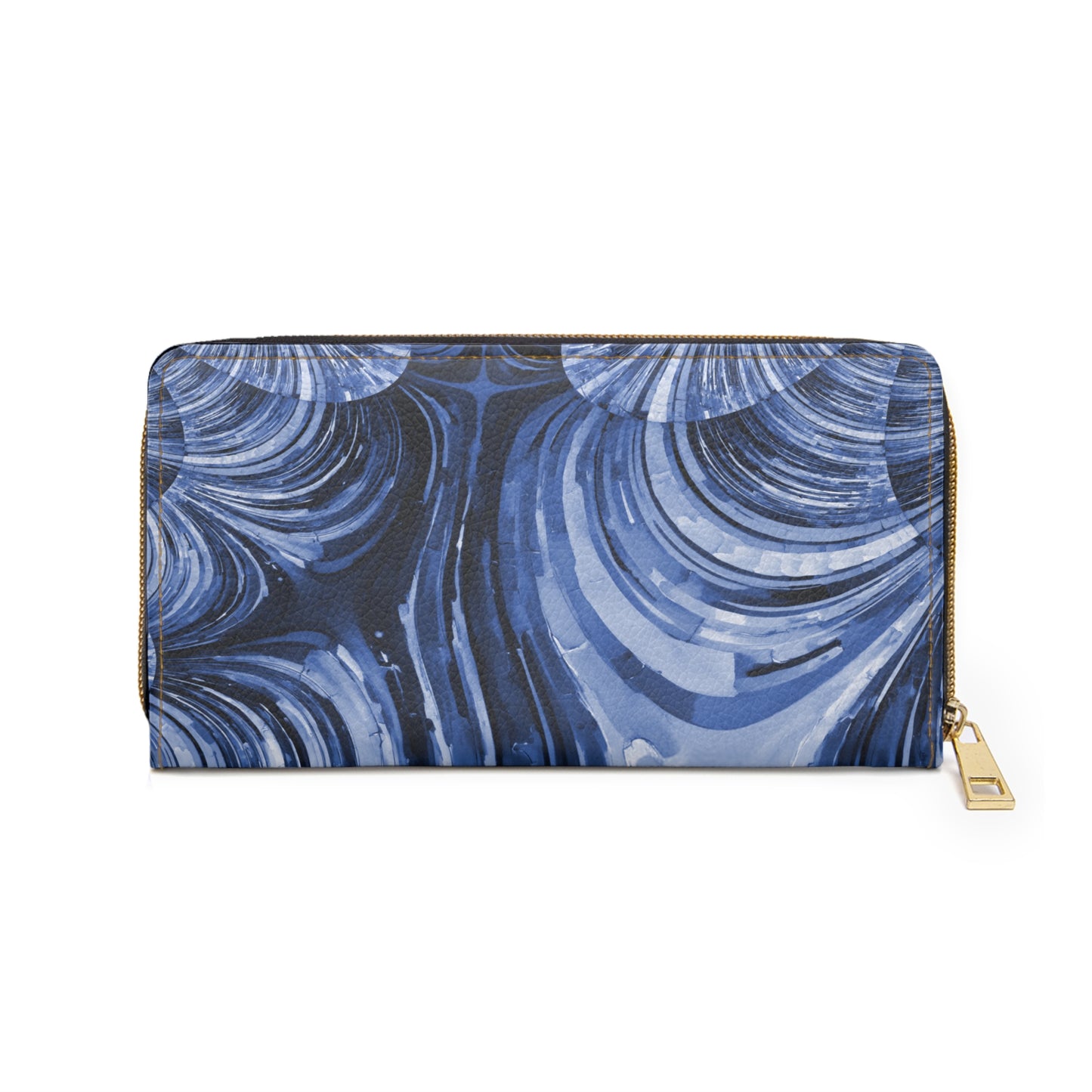 Uzi Spiral Deep Blue Elegant Abstract Zipper Wallet - Stylish & Functional Accessory for Everyday Use