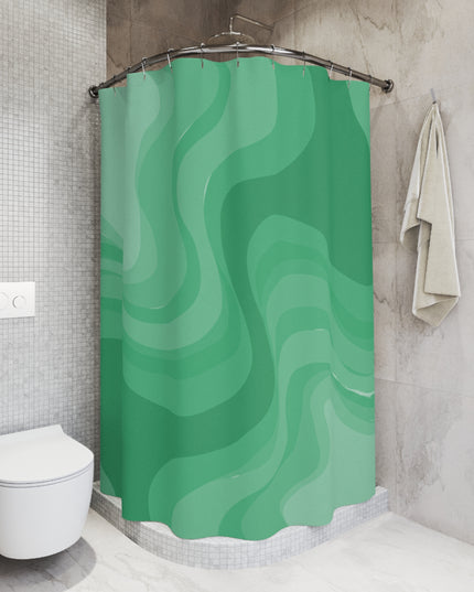 Mint Green Wavey Shower Curtains, 71" x 74"