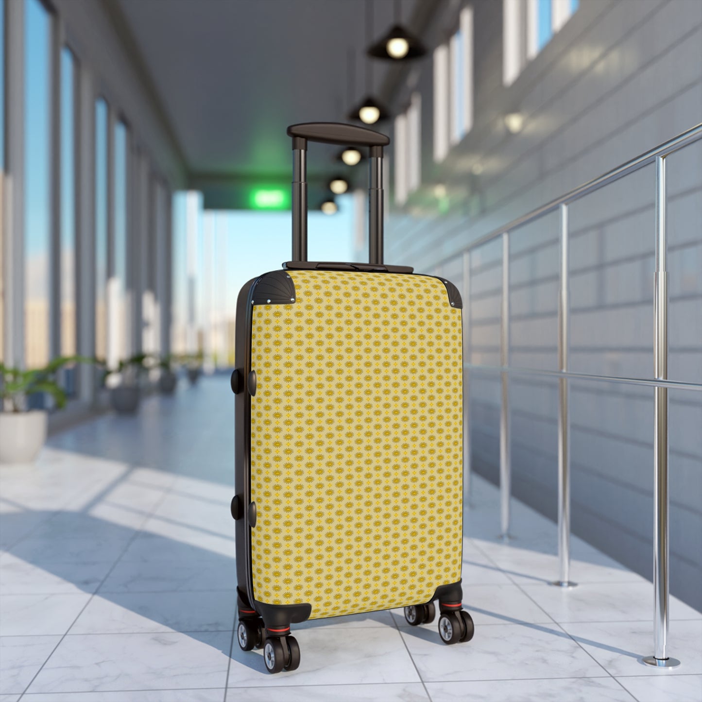 Lemongrass Star-crossed Bodies Small Suitcase with built in lock, 4 double-wheels, telescopic handle, and ABS back hard-shell