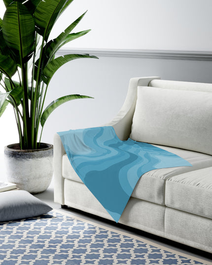 Sky Blue Wavey Baby Swaddle 30″×40″ Blanket