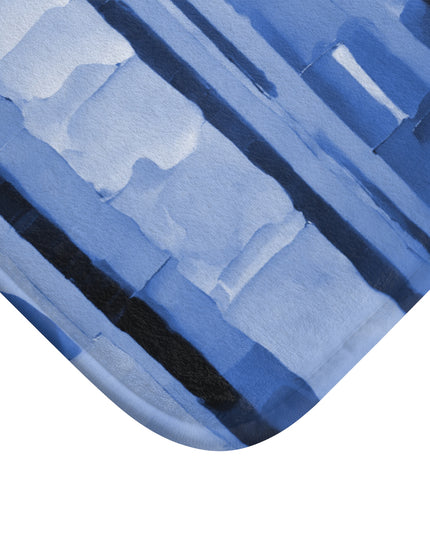 Striped Deep Blue 34" x 21" Bath Mat