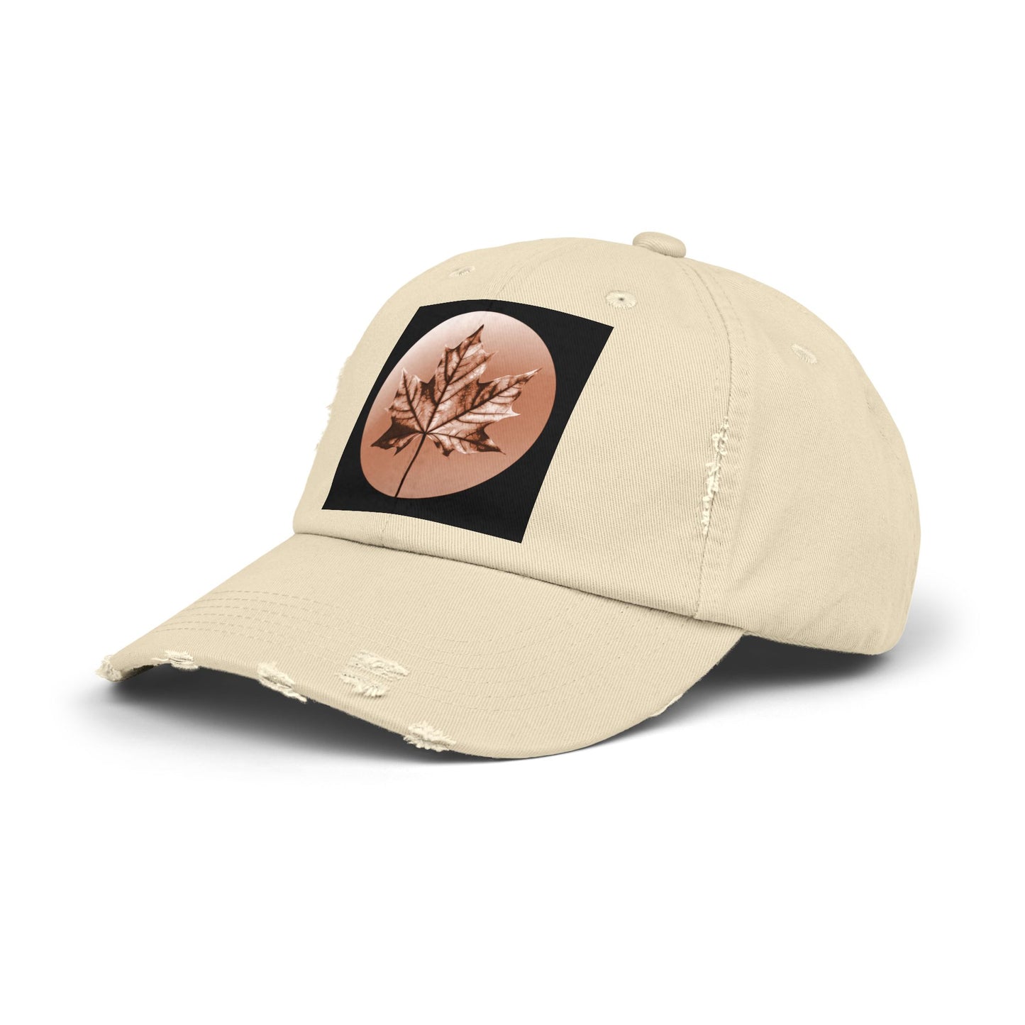 Soft Maple Leaf Unisex Distressed Cap