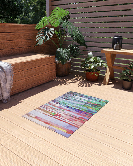 Striped Pastels Outdoor Rug, 24" x 36"