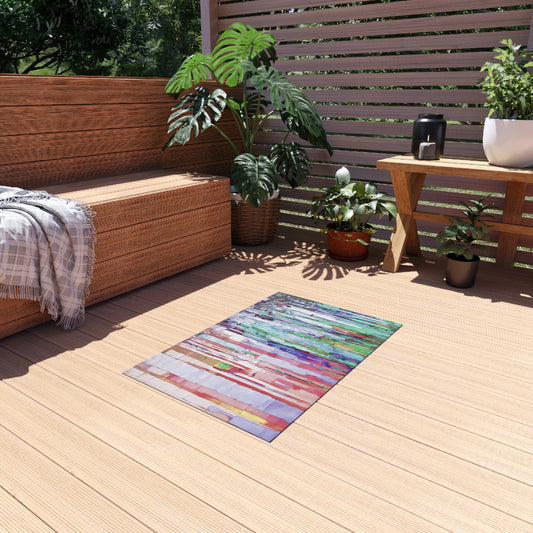 Striped Pastels Fade Outdoor Rug, 24" x 36"