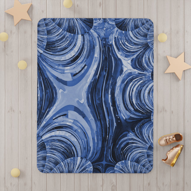 Uzi Spiral Deep Blue Toddler Blanket, 30" x 40"