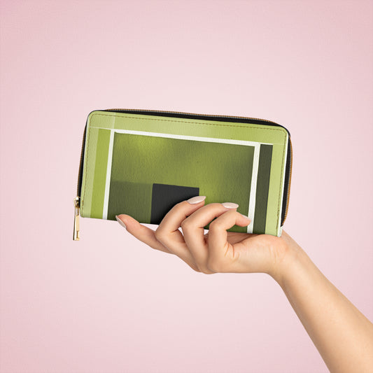 Lemongrass Shadow Elegant Abstract Zipper Wallet - Stylish & Functional Accessory for Everyday Use
