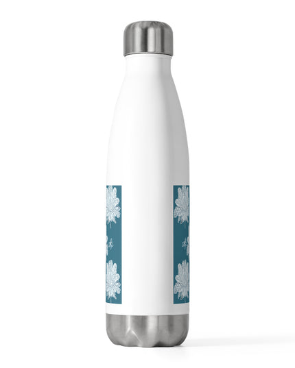 Tif Green White Floral Butterflies 20oz Insulated Water Bottle