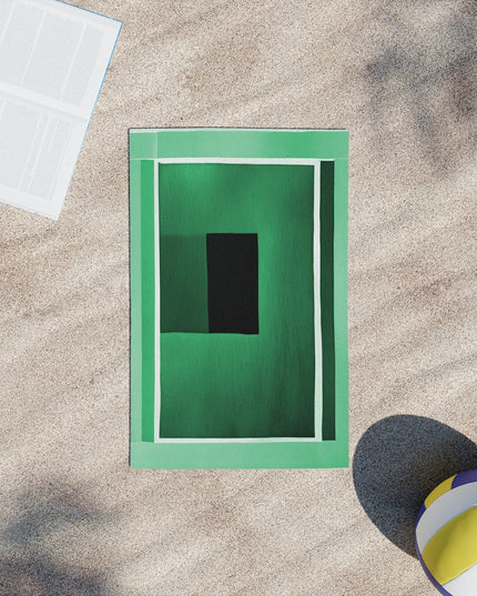 Mint Green Shadow Beach Towel, 18" x 27"
