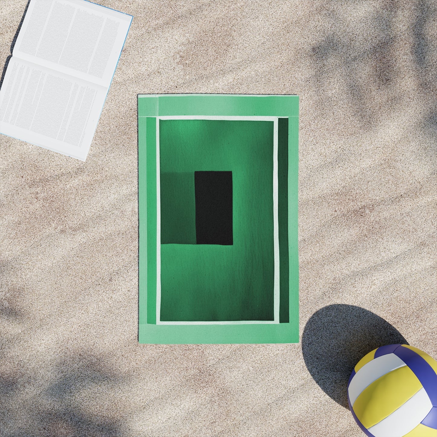 Mint Green Shadow Beach Towel, 18" x 27"