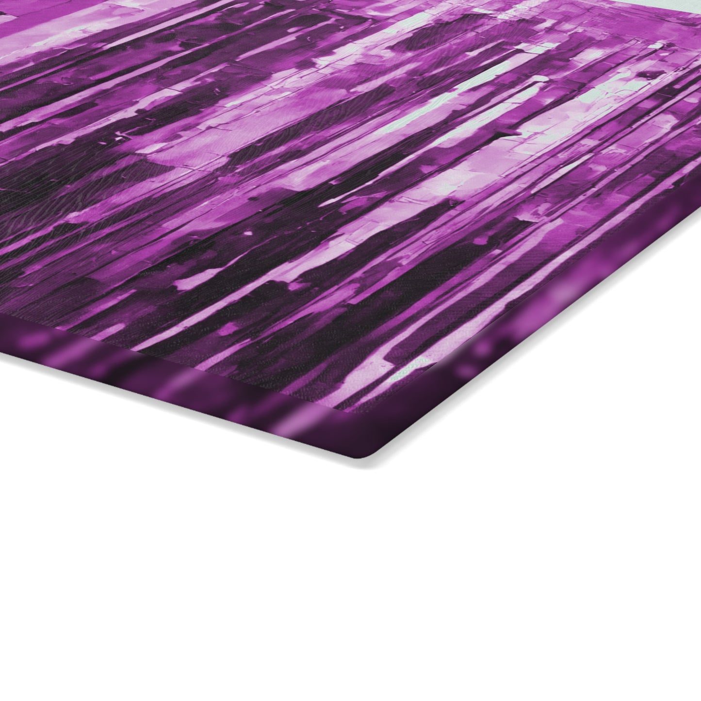Striped Powder Lavender 11" x 15" Glass Cutting Board