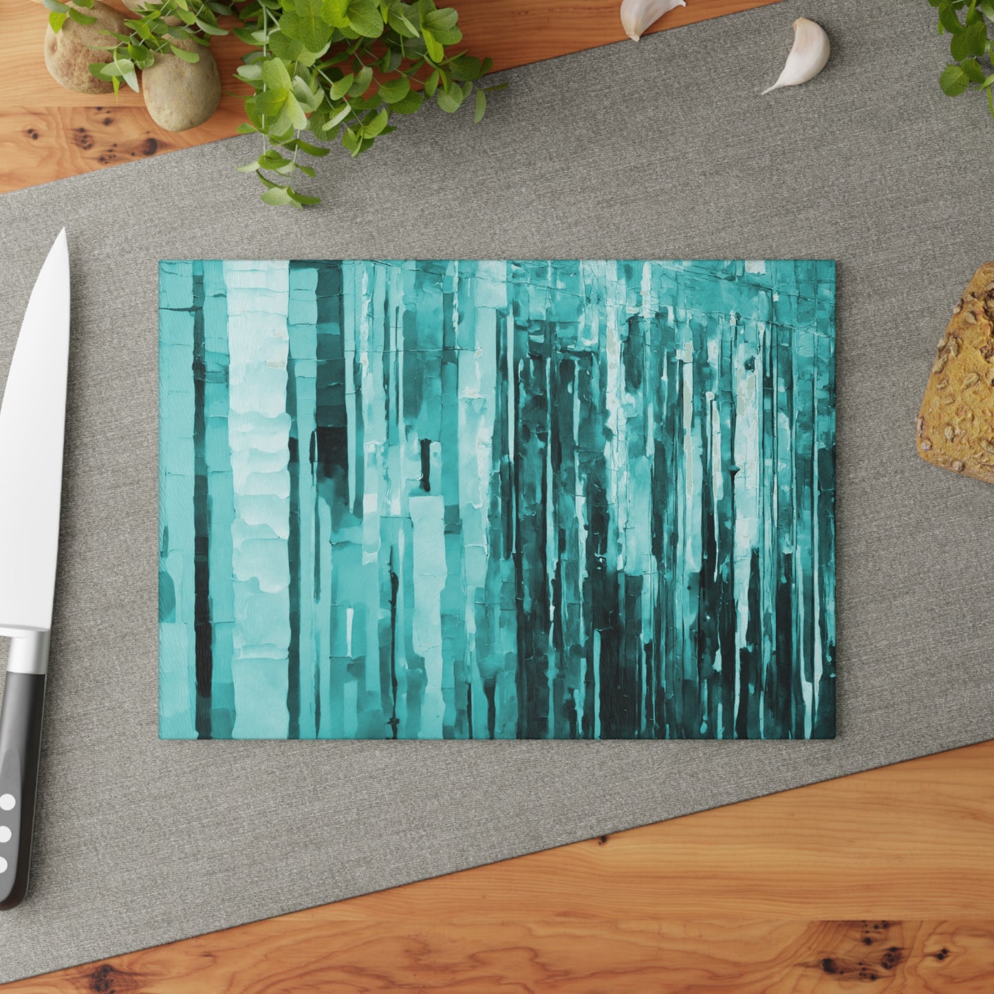 Striped Tif 8" x 11" Glass Cutting Board