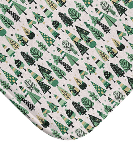 Mini Vintage Green Trees 24" x 17" Bath Mat