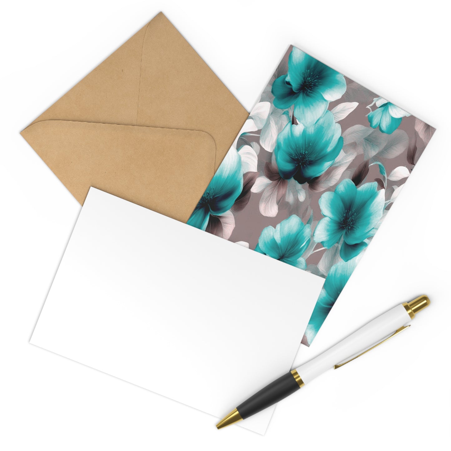 Tif Green Gray Floral Bunch Postcards (7 pcs)