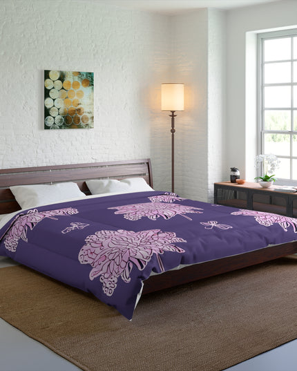 Magenta Floral Butterflies 104" × 88" Comforter