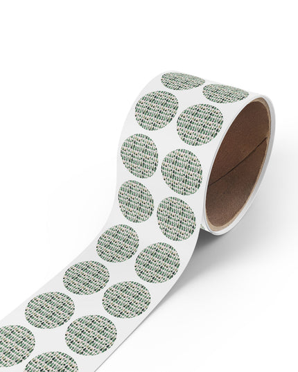 Mini Green Trees Round Sticker Label Rolls, 1" x 1"