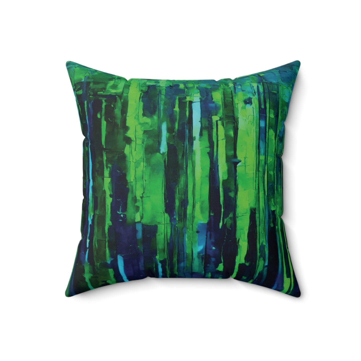 Striped Blue Green 18" x 18" Faux Suede Square Pillow