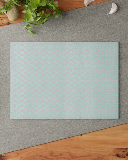 Pink Mornings Star-crossed Bodies Glass Cutting Board,  8" x 11"