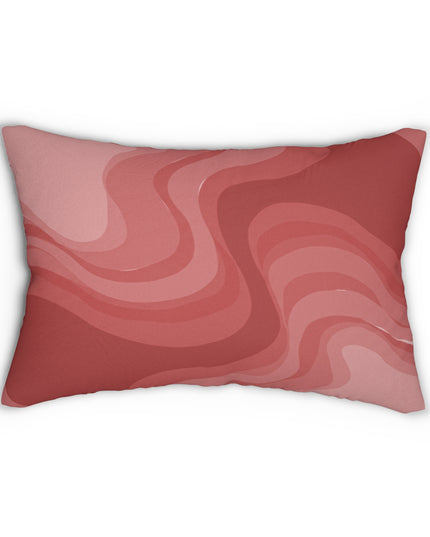 Power Red Wavey Spun Polyester Lumbar Pillow, 20" x 14"