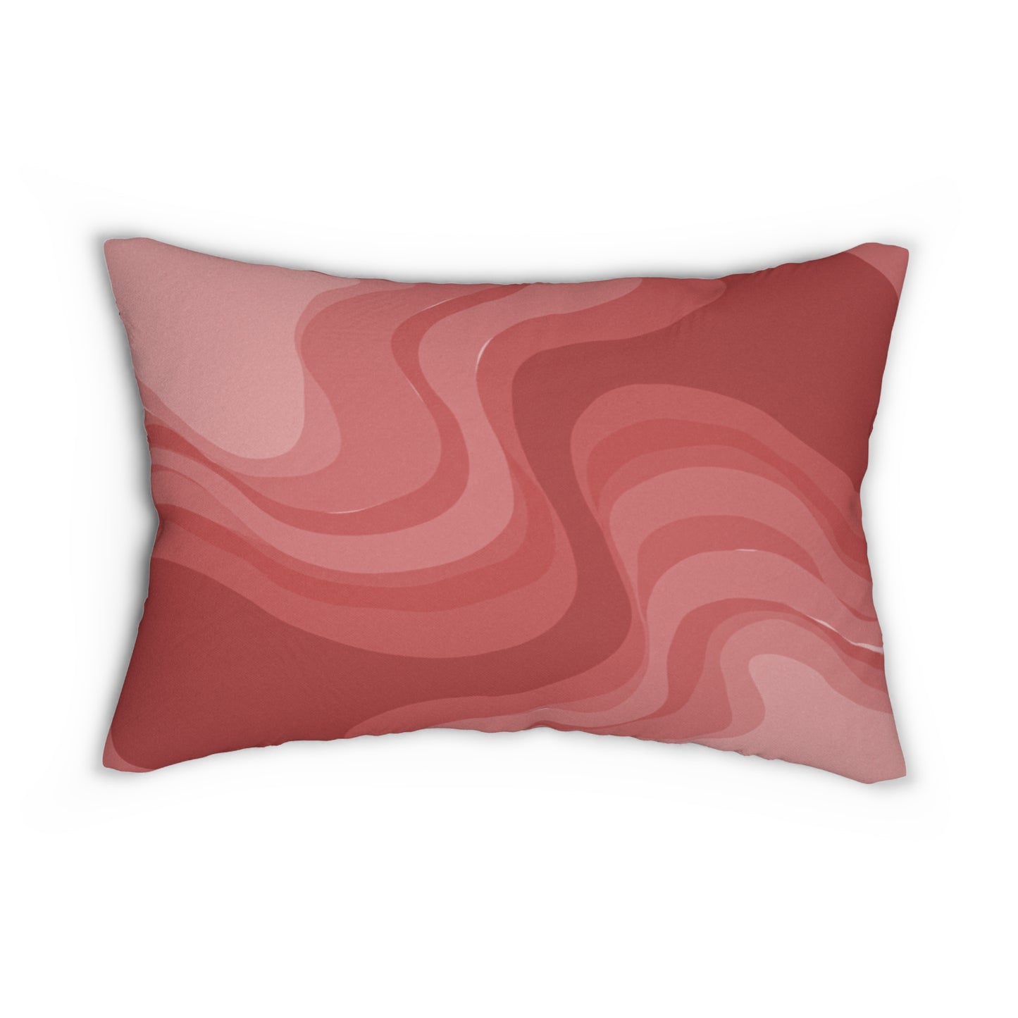 Power Red Wavey Spun Polyester Lumbar Pillow, 20" x 14"