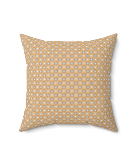 Tan Sunset Star-crossed Bodies Faux Suede Square Pillow, 16" x 16"