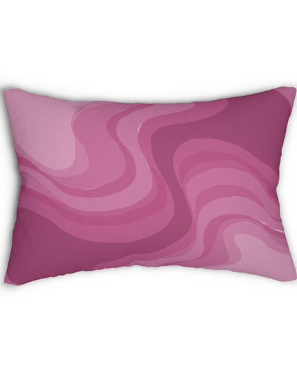 Pinky Mauve Wavey Spun Polyester Lumbar Pillow, 20" x 14"