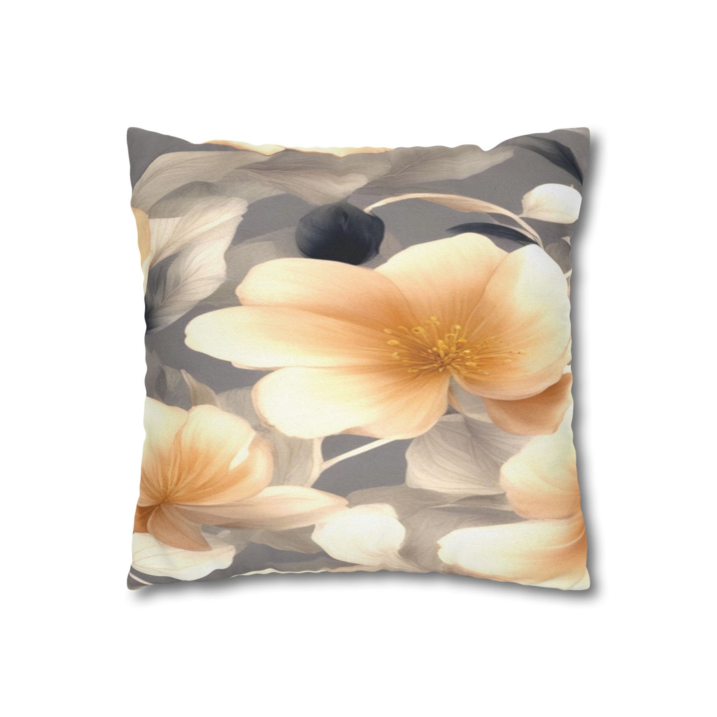 Soft Blossom Floral Bunch Spun Polyester Square Pillowcase, 14" x 14"