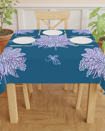 Lavender Floral Butterflies Tablecloth, 55" x 55"