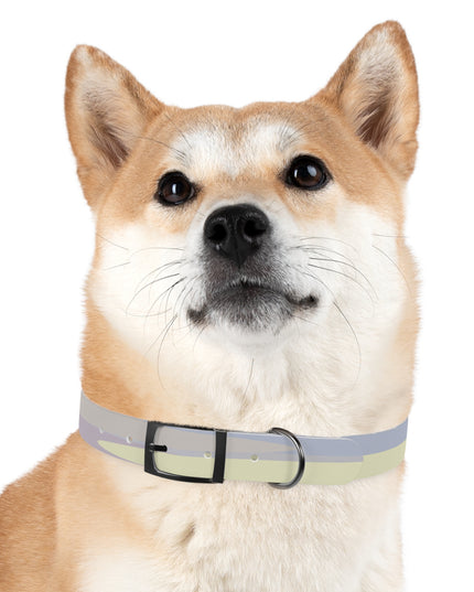 Pastel Soft Blue and Soft White Patches Large Dog Collar