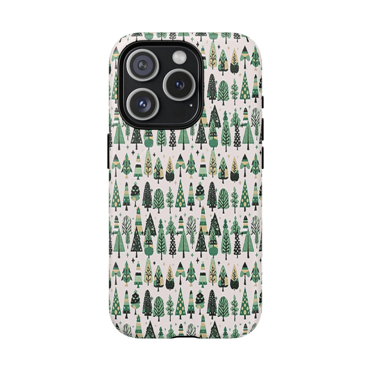 Mini Vintage Green Trees Iphone 15 Pro Tough Magnetic Cases